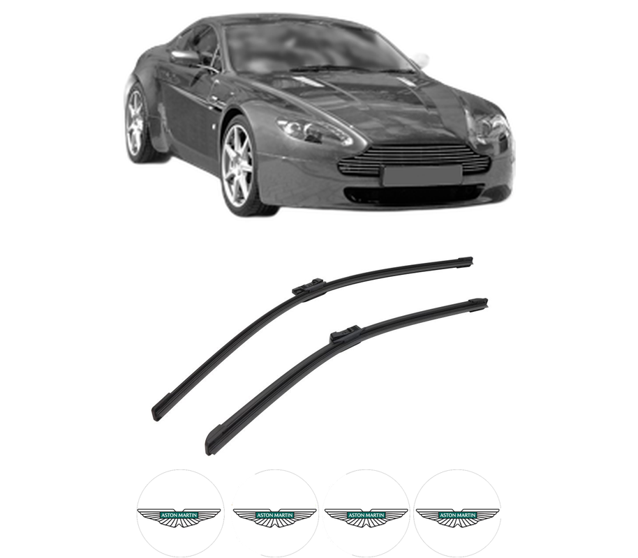 Set stergatoare auto ASTON MARTIN VANTAGE Vantage din 2008-2018, pentru parbriz auto, 2 bucati, Bosch Aerotwin, din cauciuc siliconat rezistent, 4 Stickere Auto ASTON MARTIN