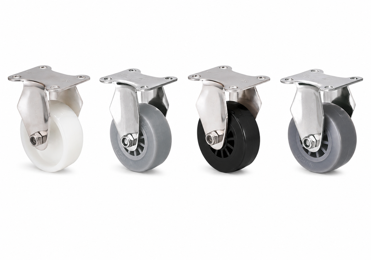 TPU TPE nylon stainless steel caster wheel materials