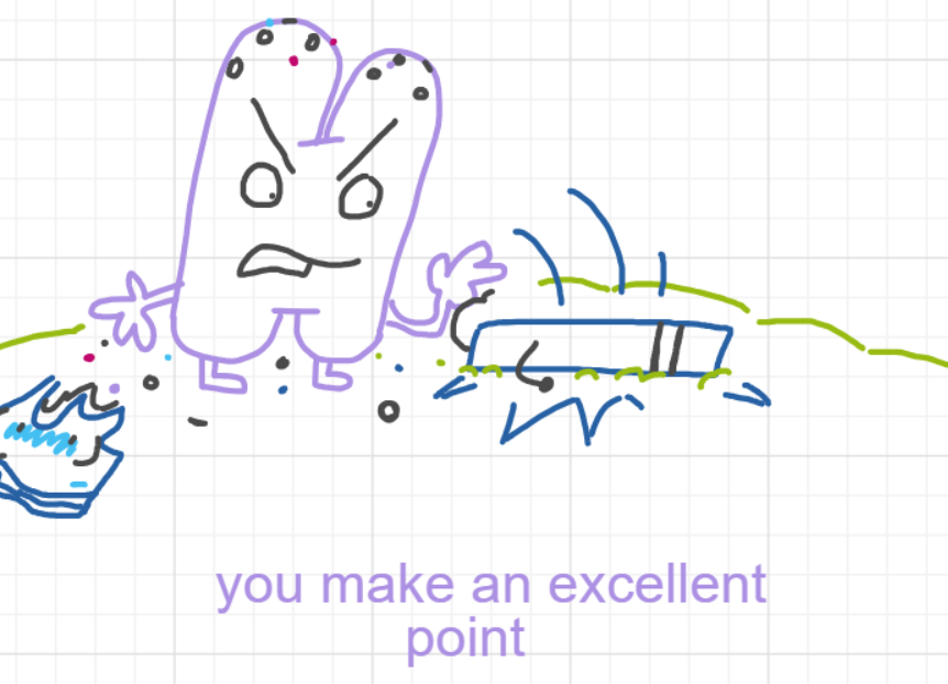 A panel from Ready Oar Knot, episode three of the Board Boards object show by Furretwalk/WalkingFurret.