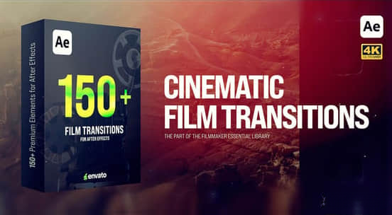 AE模板-150种电影胶片漏光烧灼灰尘颗粒划痕纹理动态视频转场预设