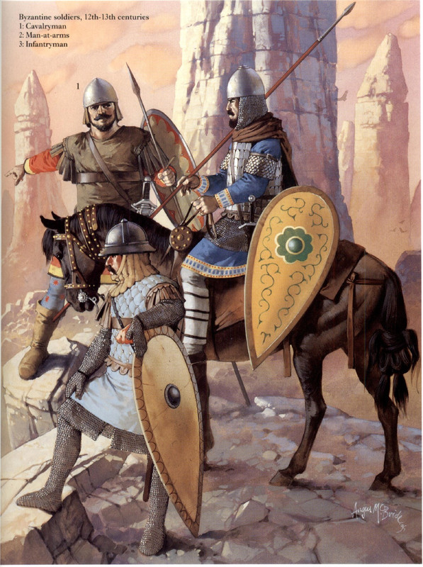 Soldados bizantinos de los siglos XII y XIII