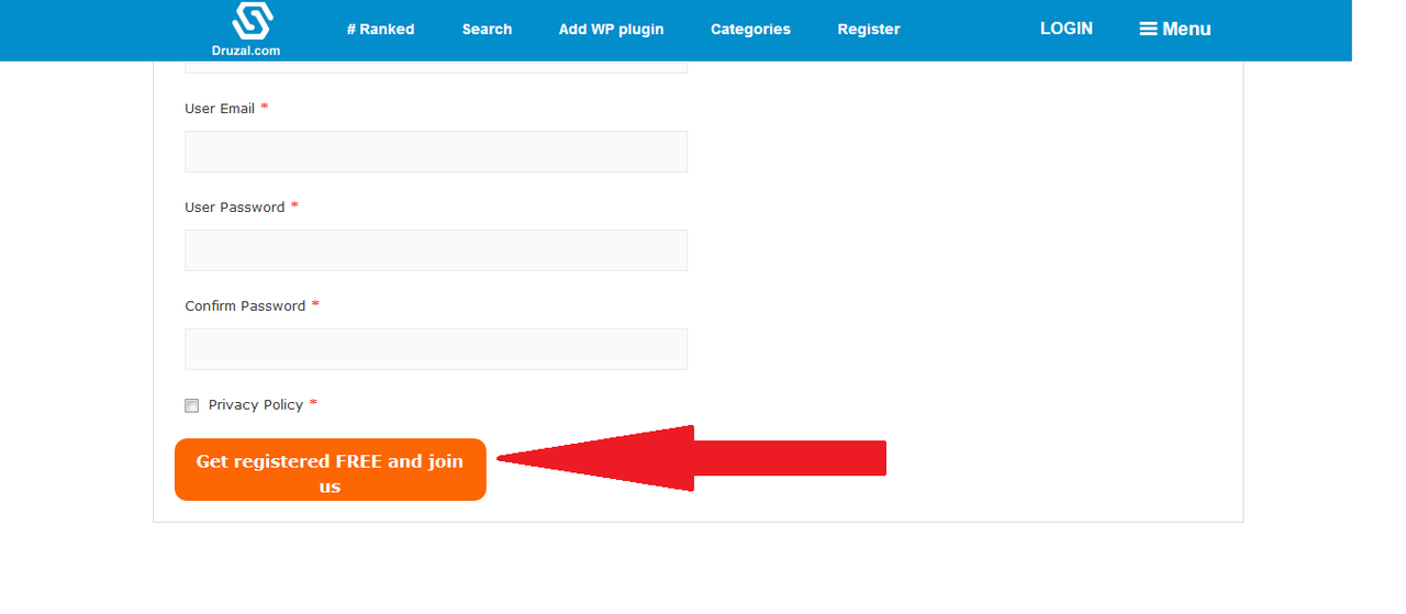 resizing registration button