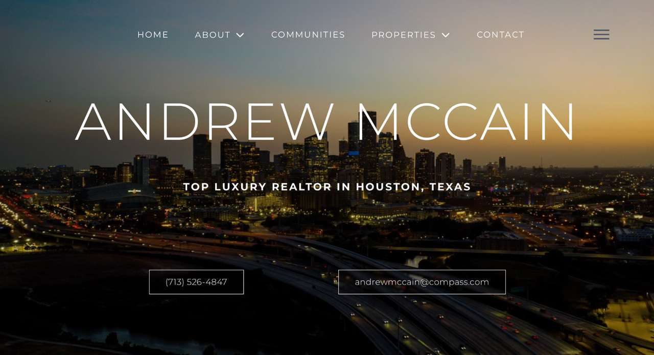 Andrew McCain website after Webstarz redesign