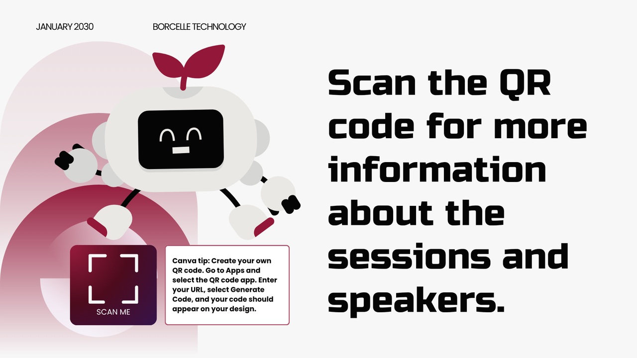 Tech Conference Welcome Slide in Red White Modern Professional Style