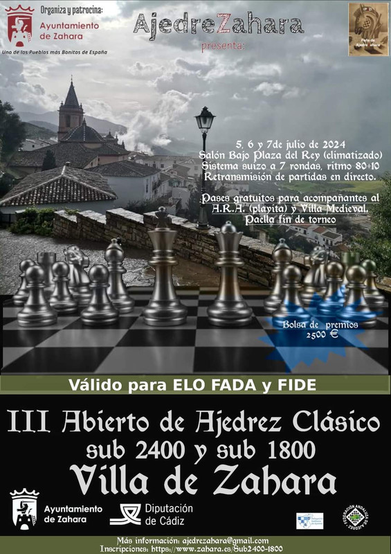 III Abierto de Ajedrez Clásico Villa de Zahara AjedreZahara