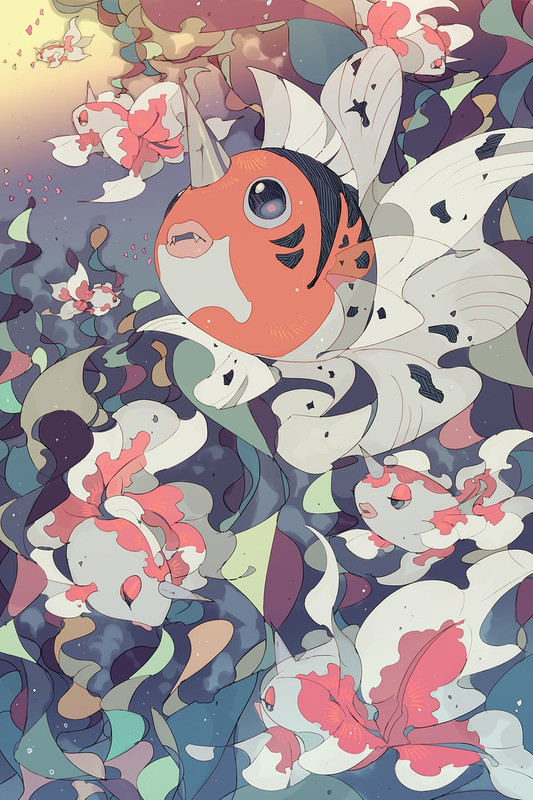 goldeen-and-seaking-pokemon-drawn-by-lem