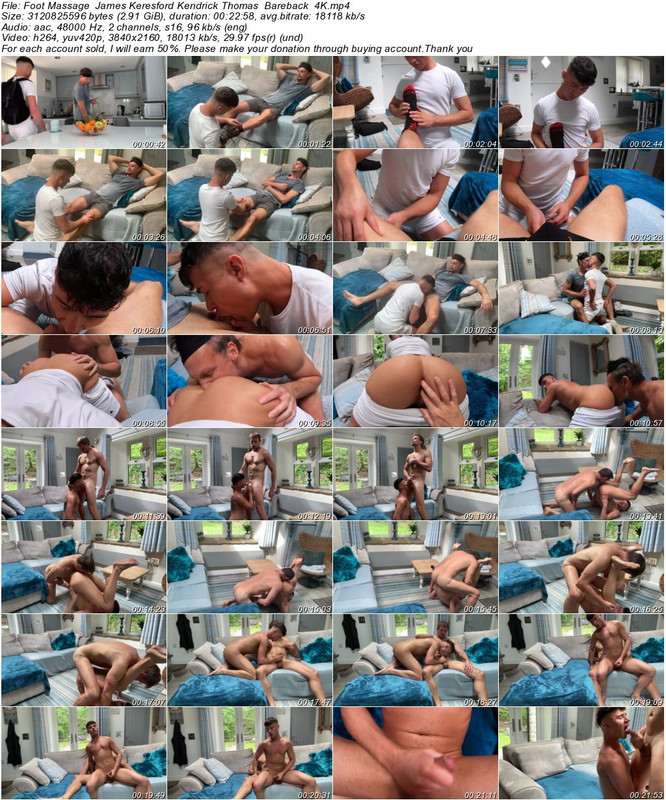 Foot Massage  James Keresford Kendrick Thomas  Bareback  4K