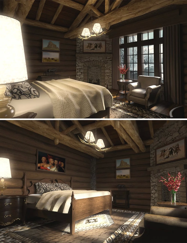 Log House Bedroom Log House Bedroom