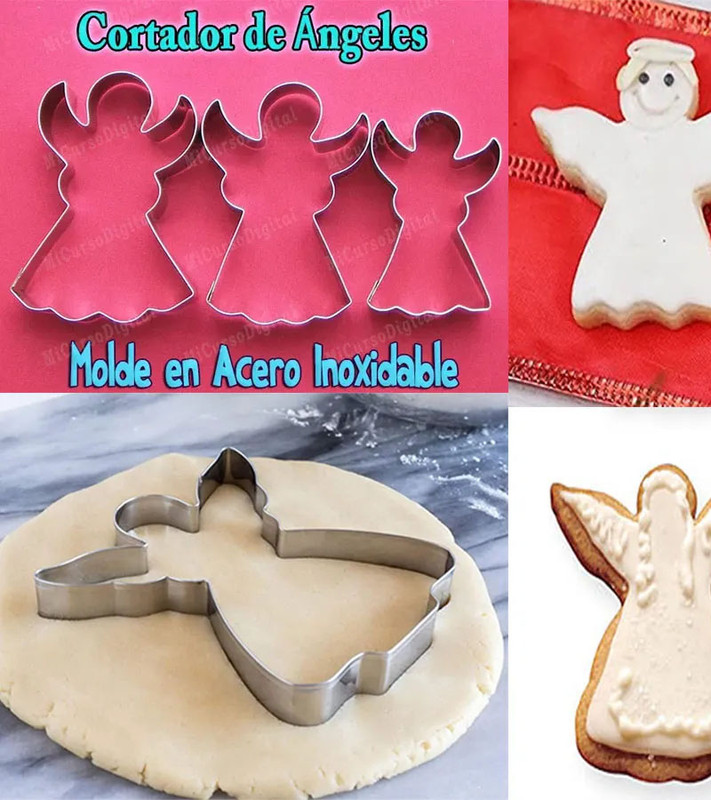 Cortador de glletaas ángel de navidad bautizo molde en acero x3pz