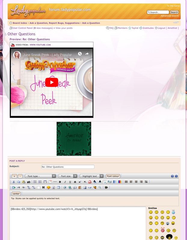 forum ladypopular com • View topic - Other Questions