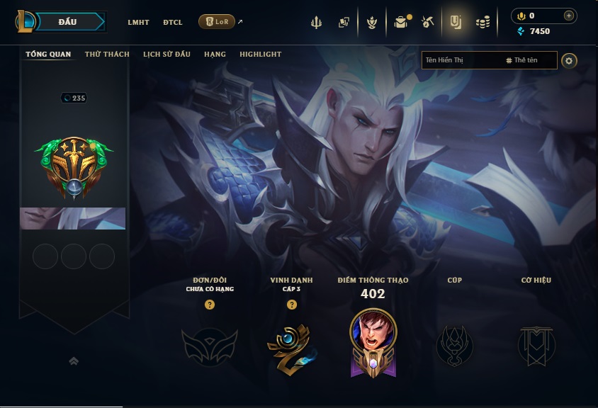 Acc LMHT # - Không Khung