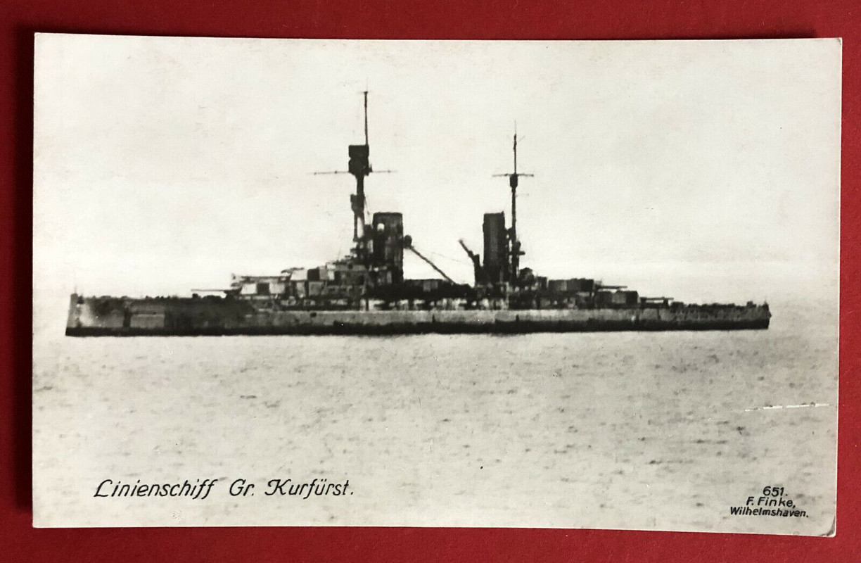 Kaiserliche Marine Foto AK 1. WK Linienschiff Gr. Kurfürst ( 66345