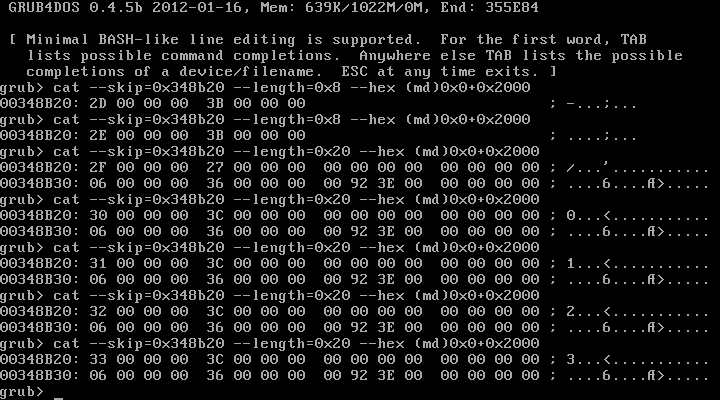 VirtualBox_MS-DOS 7.1 small_ HISTORY COUNTER 0x348B20 BEFORE 00000000923E00 Grub4Dos 45b 2012-01-16 