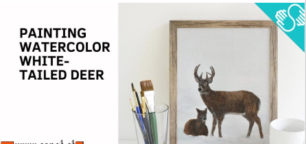How to Paint a Winter White tailed Deer | Larger Scale Watercolor Painting