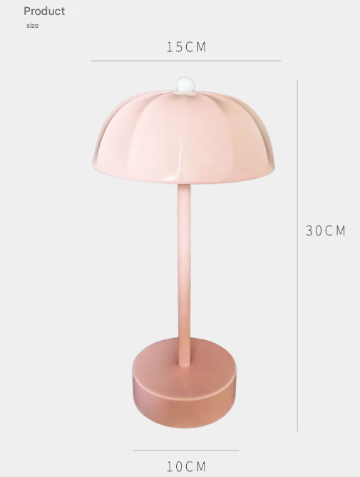 White Chic Mushroom LED Table Lamp - Rechargeable Cordless Touch Control 3-Color Adjustable Light for Bedroom Living Room Decor