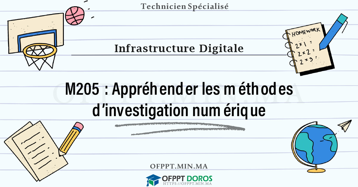 Sommaire détaillé du cours Appréhender les méthodes d’investigation numérique M205 OFPPT - Structure du module
