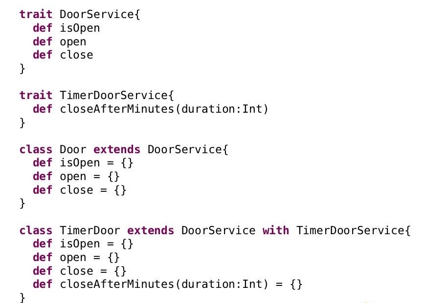 Example of Interface Segregation Principle