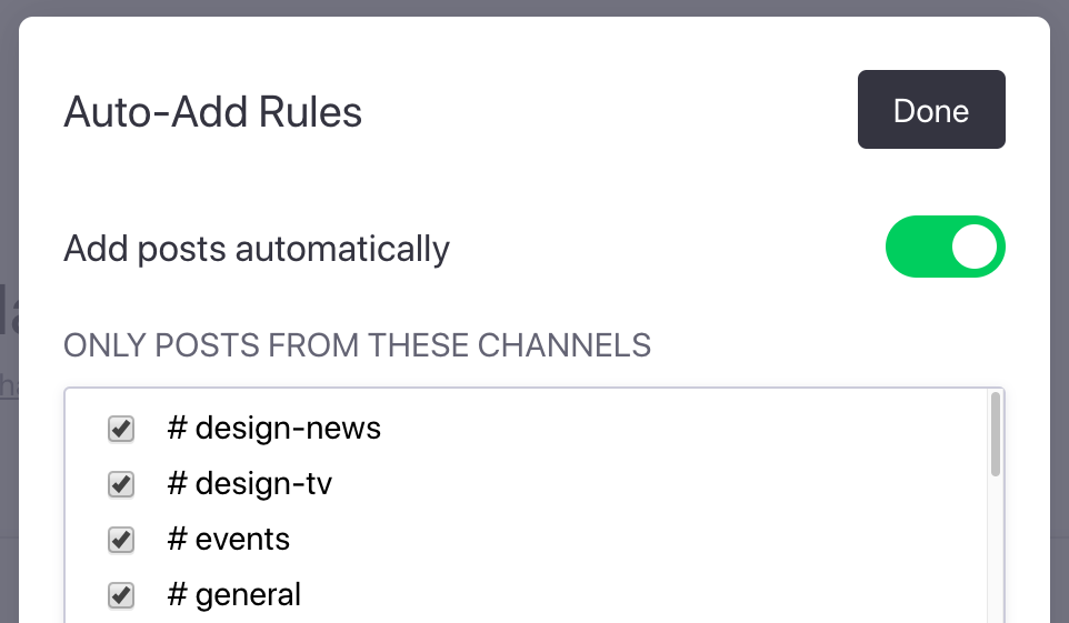 Select channels