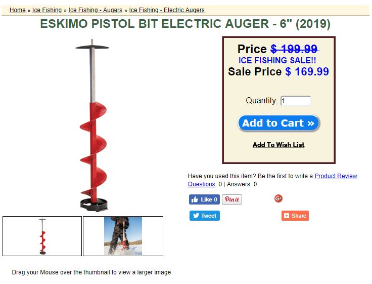 Eskimo Pistol auger