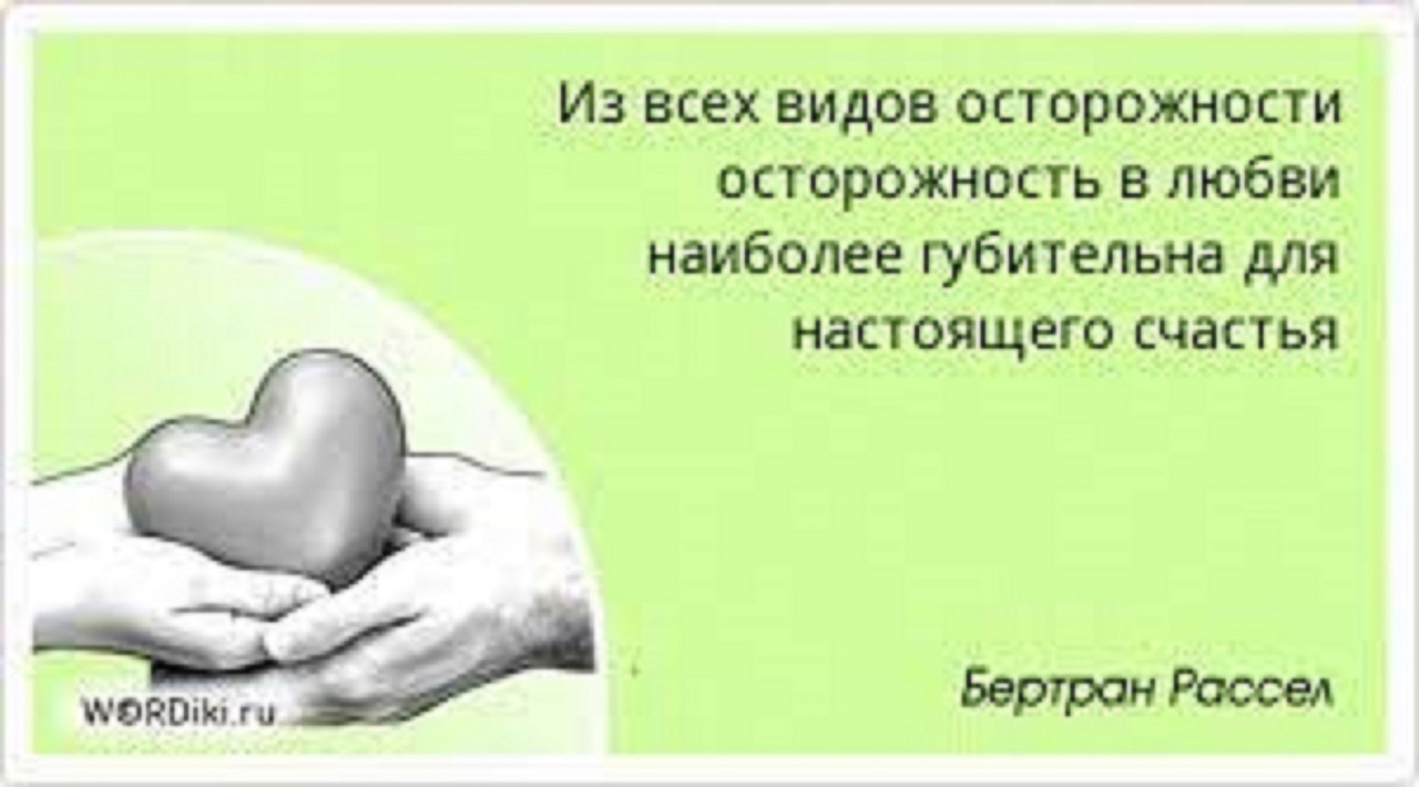 Из всех видов осторожности осторожность в любви наиболее губительна для настоящего счастья