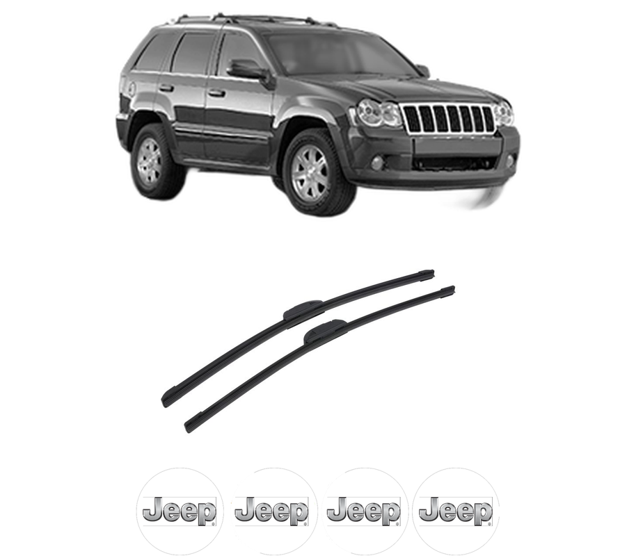 Set stergatoare auto JEEP GRAND CHEROKEE III (WH, WK) din 2004-2011, pentru parbriz auto, 2 bucati, Bosch Aerotwin Retrofit, din cauciuc siliconat rezistent, 4 Stickere Auto JEEP