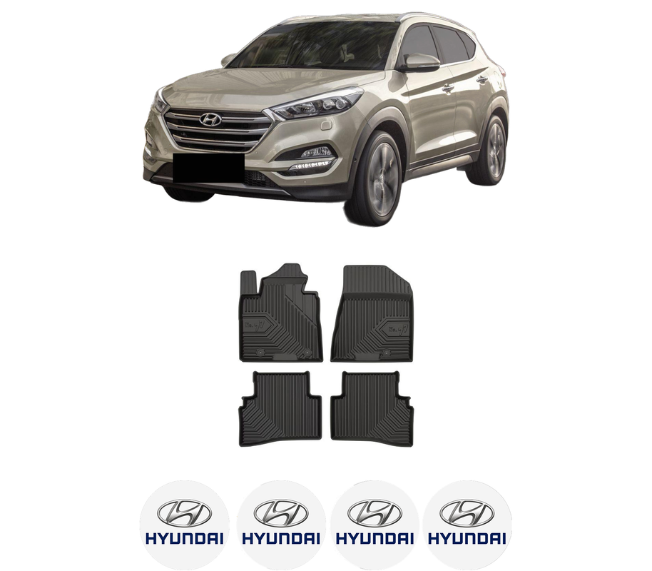 Set covorase presuri HYUNDAI TUCSON | TL din 2004-2014, auto, din cauciuc thermoplastic, 4 Stickere auto cu HYUNDAI