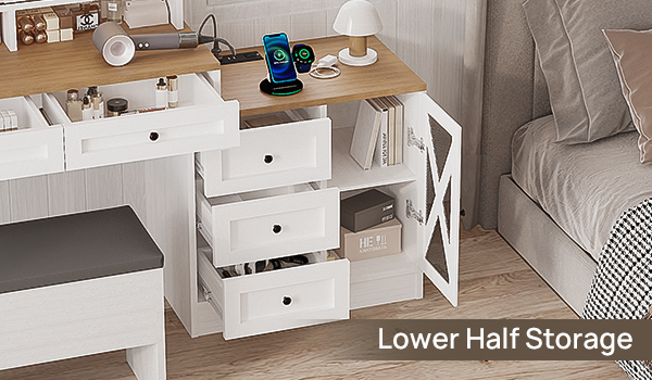 Vanity Stool with Storage