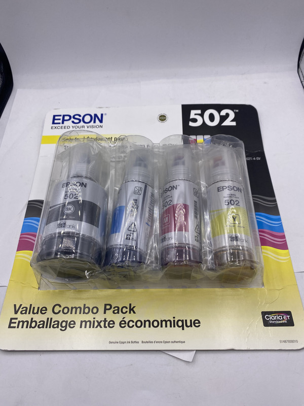 4 PACK EPSON T5021-4-SV INK BOTTLE 127ML-BLACK 70ML-RED, YELLOW, BLUE 06/27