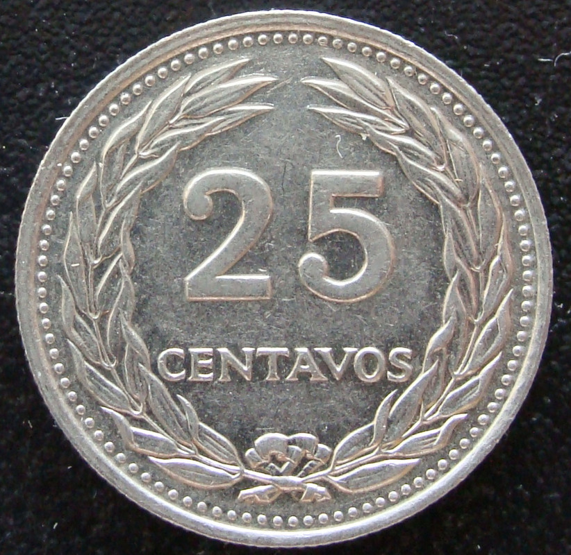 25 Centavos de Colón. El Salvador (1977) SLV-25-Centavos-Col-n-1977-rev