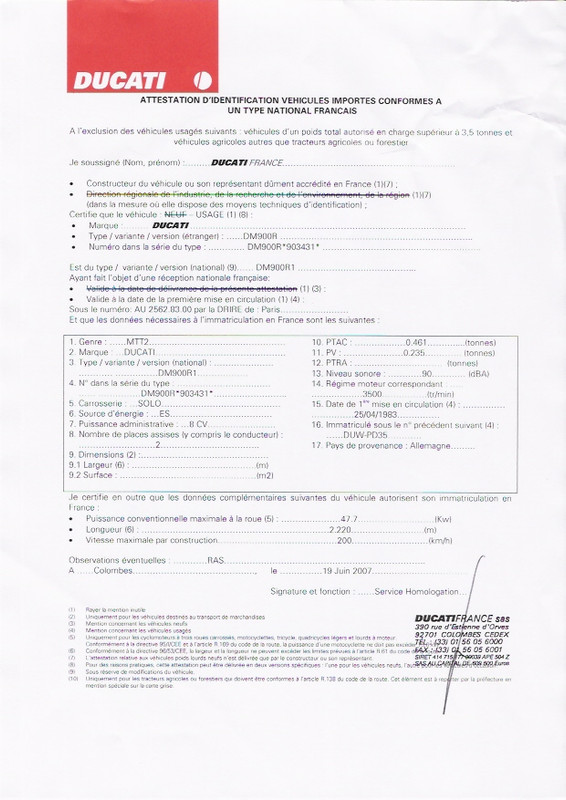 Certificat de conformité 2