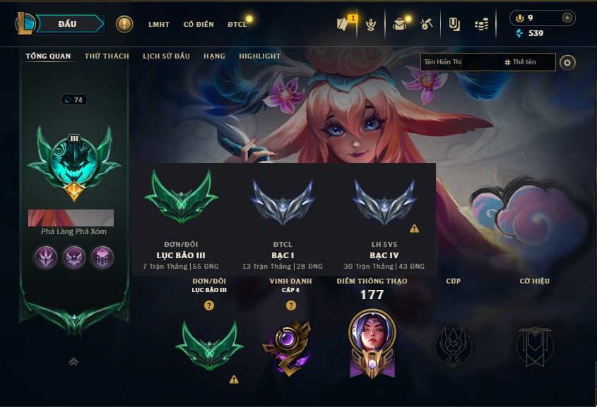 Acc LMHT # - Khung Lục Bảo