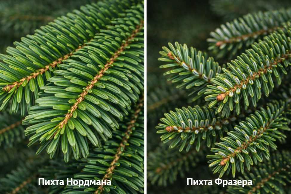 Различие хвои Нордмана и Фразера