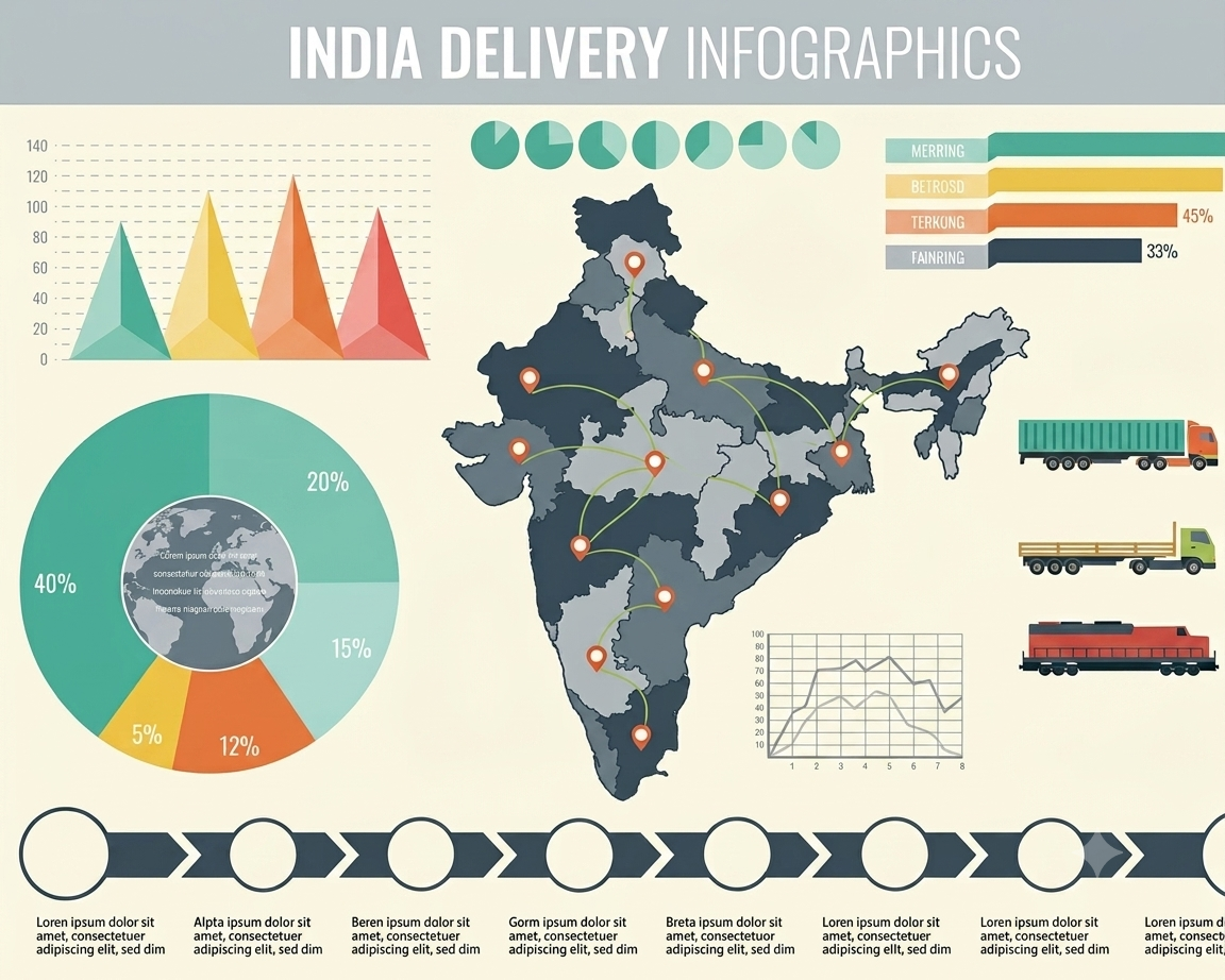 Surya Stationery India Delivery Infographics Grid