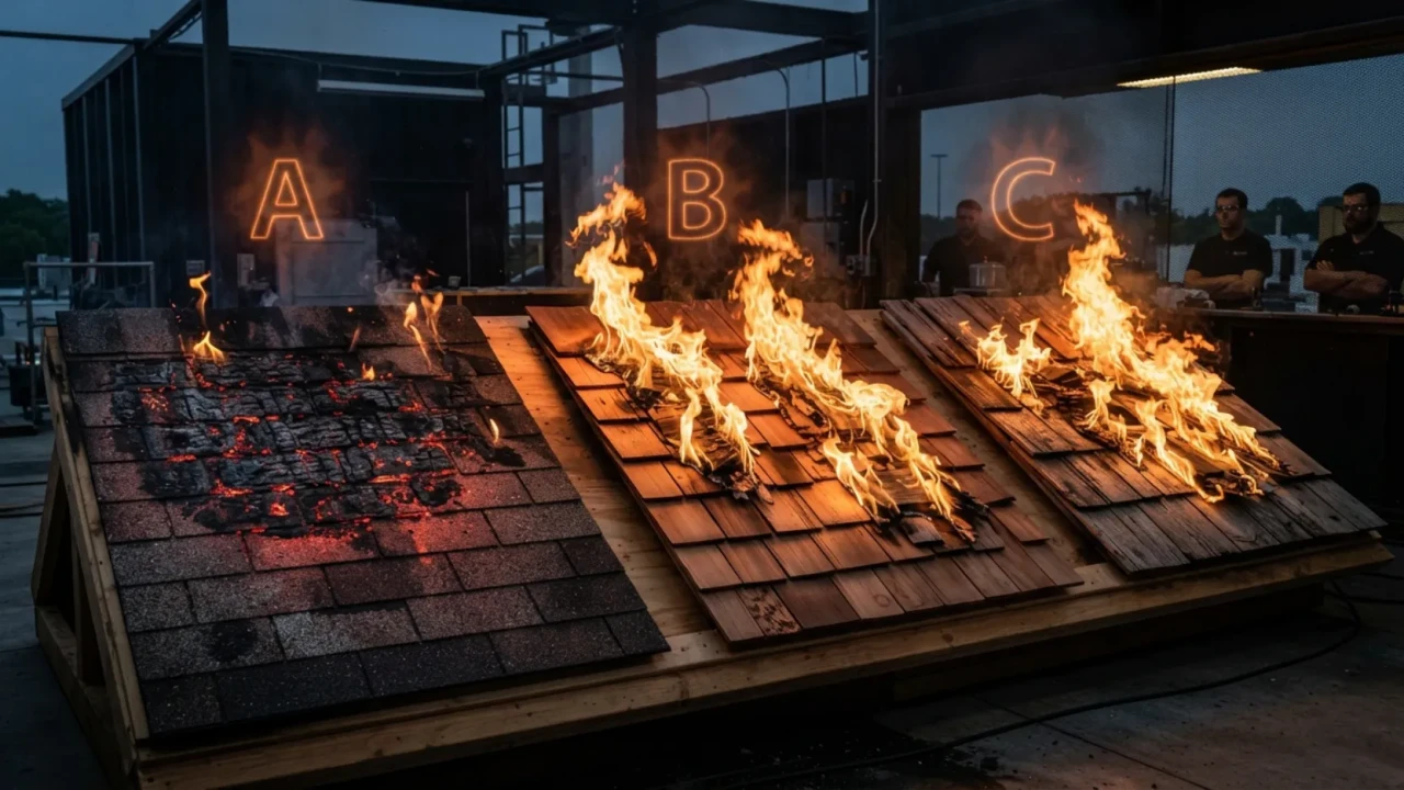 ASTM E108 fire rating classification chart roofing materials