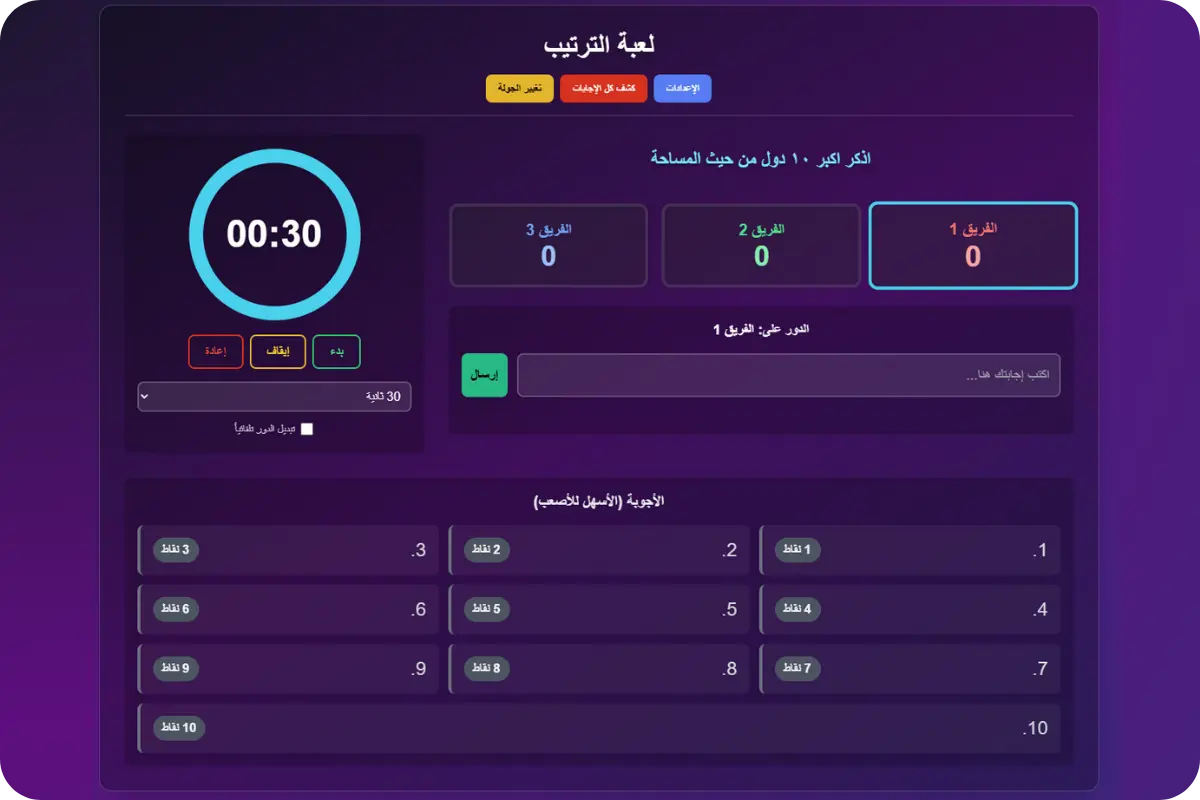 صورة مسابقة الترتيب العاشر