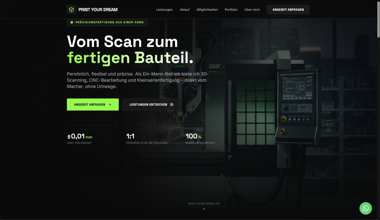 Print Your Dream Website Screenshot