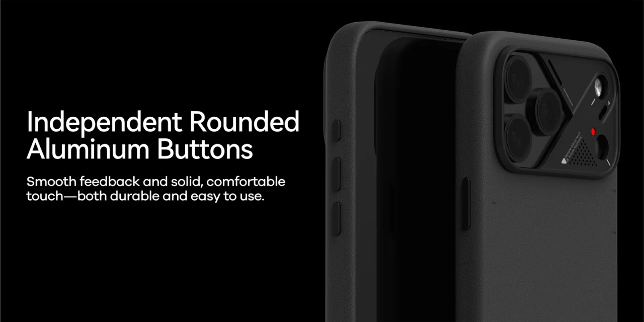 Husa pentru iPhone 17 Pro Max, Aulumu A17 Vegan Leather, Piele texturata, Ultra slim, Compatibila MagSafe, Racire activa CoolHyper, Butoane metalice, Protectie maxima, Alb A17 PU 09