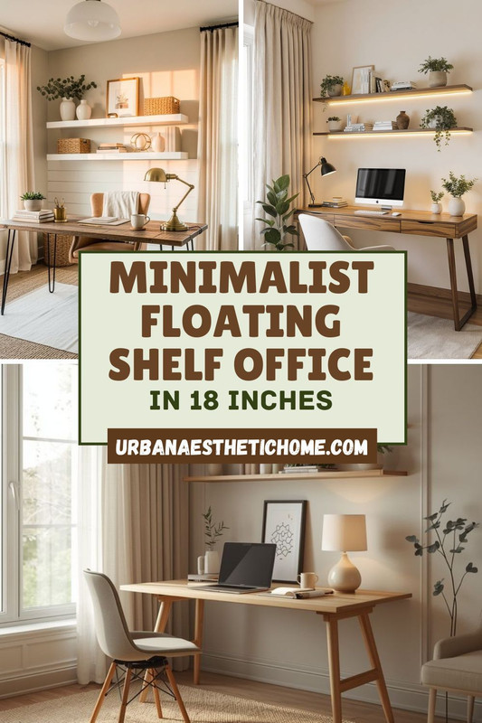009 Minimalist Floating Shelf Office in 18 Inches converted