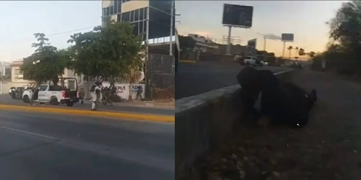 Periodista graba violento enfrentamiento en Culiacán: Camioneta dispara contra agentes