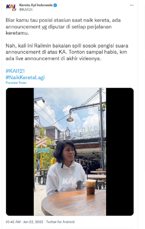 Selma Sita, sosok pengisi suara announcement di atas kereta api.