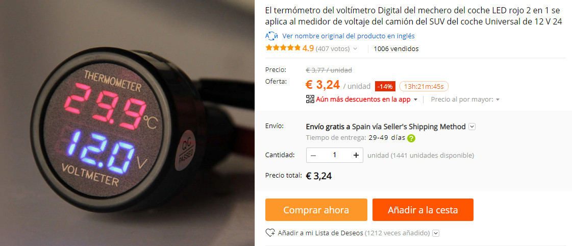 Voltímetro-Termómetro 1