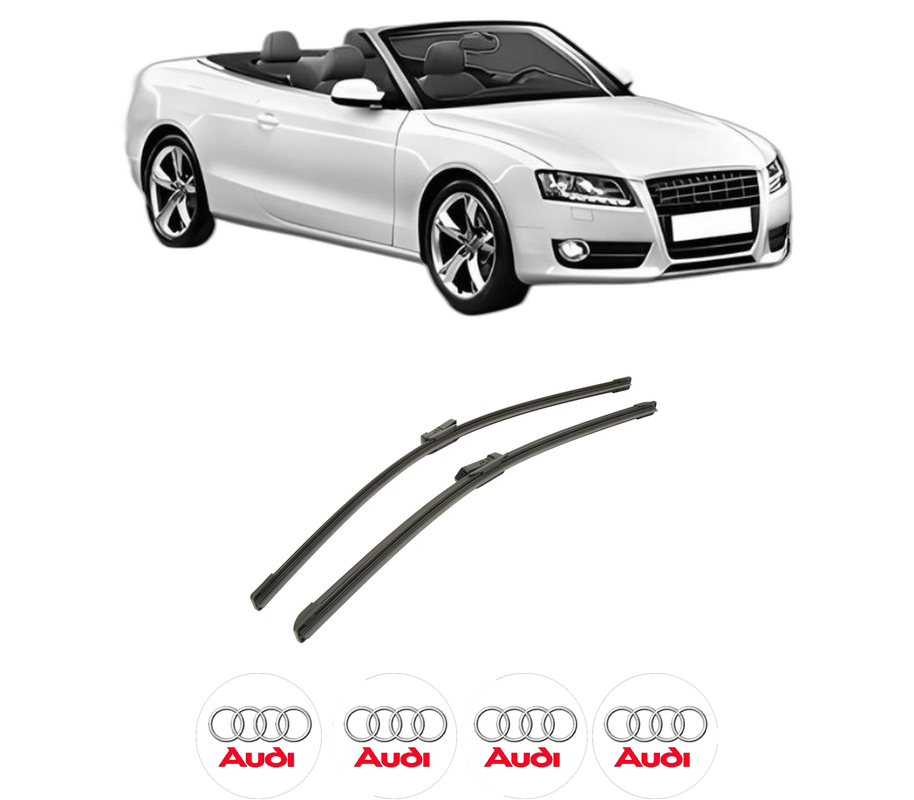 Set stergatoare auto AUDI A5 Convertible (8F7) din 2009-2017, pentru parbriz auto, 2 bucati, Bosch Aerotwin, din cauciuc siliconat rezistent, 4 Stickere Auto AUDI