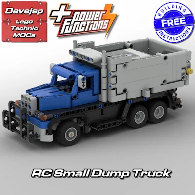 Power Functions elements RC small dump truck original custom LEGO Technic build design by Davejsp