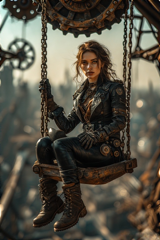 A-woman-seated-on-a-rusty-meta-9