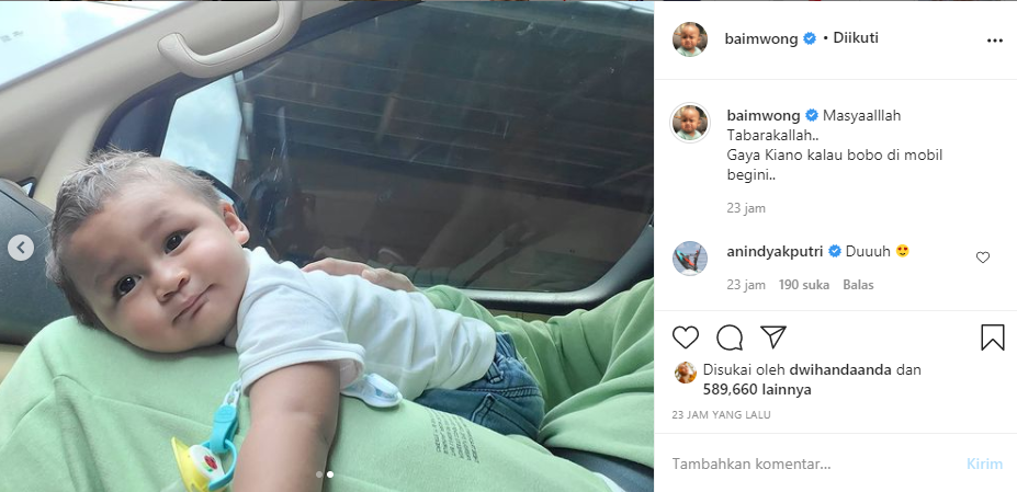 Baim Wong perlihatkan gaya Kiano di mobil