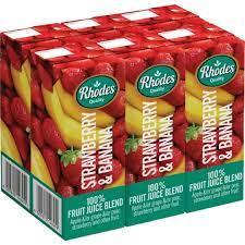 Rhodes Strawberry & Banana Juice 6 x 200ml