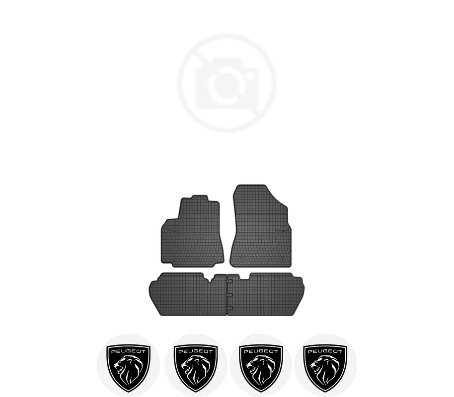 Set covorase presuri PEUGEOT PARTNER II din 2008-2018, auto, din cauciuc thermoplastic, 4 Stickere auto cu PEUGEOT