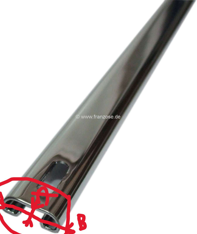 citroen ds 11cv hy baguettes charniere capot moteur en inox P60689