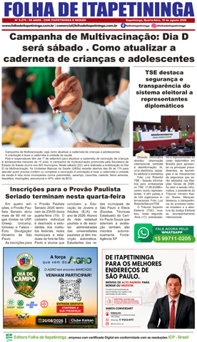 Folha de Itapetininga 19/08/2026 (Quarta-feira)
