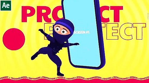 App Protect Ninja Mascot 2327559 - Project for After Effects